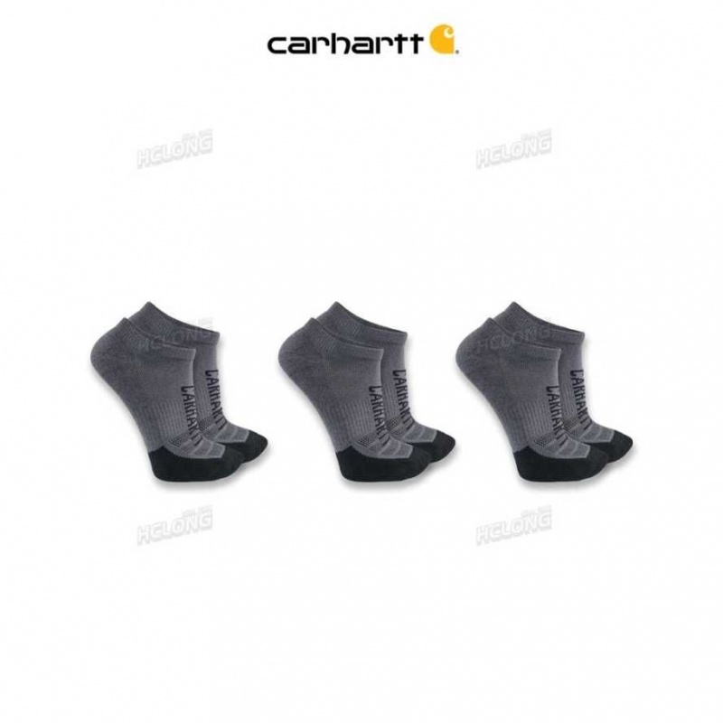 Carhartt Force Midweight Logo Low Cut Sock 3-Pack Carbon Heather | SE0002769