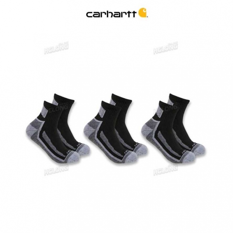 Carhartt Force Midweight Quarter Sock 3-Pack Svarta | SE0002780