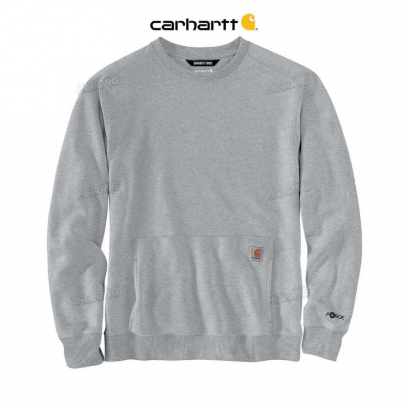 Carhartt Force Relaxed Fit Lätta Crewneck Sweatshirt Asphalt Heather | SE0000478