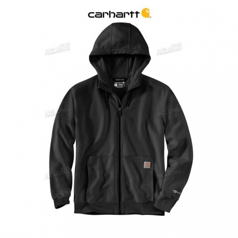 Carhartt Force Relaxed Fit Lätta Full-Zip Sweatshirt Svarta | SE0000489