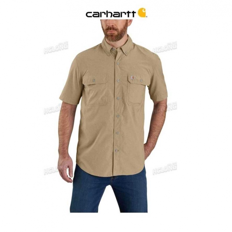 Carhartt Force Relaxed Fit Lätta Korta-Sleeve Shirt Mörkkhaki | SE0001211