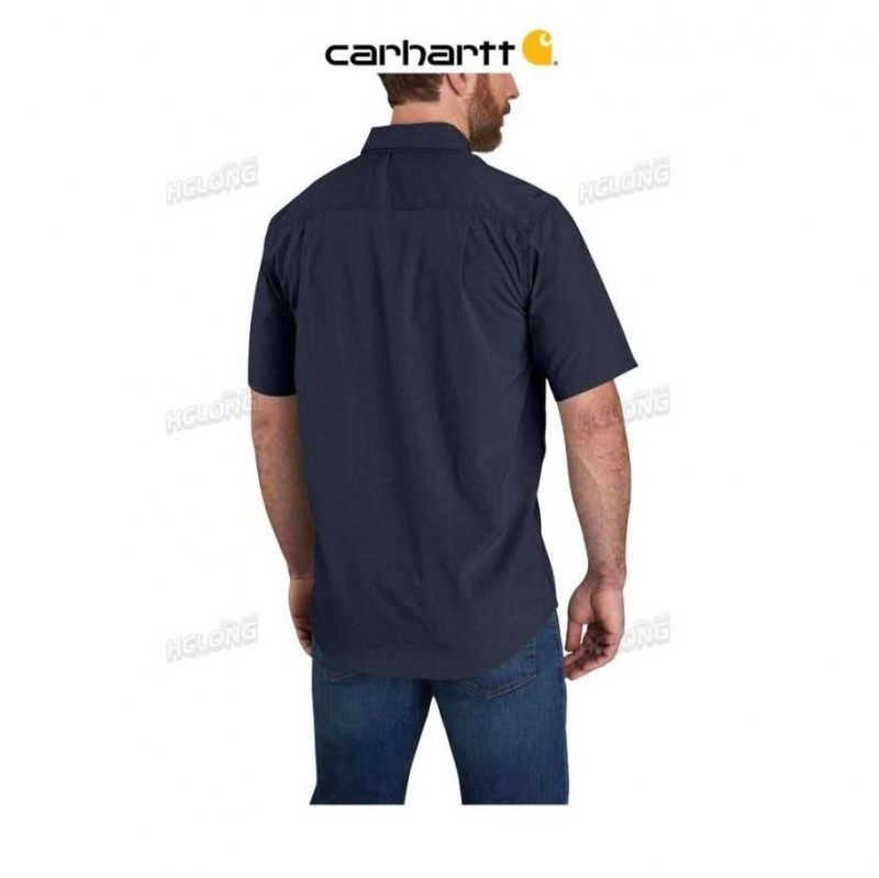 Carhartt Force Relaxed Fit Lätta Korta-Sleeve Shirt Marinblå | SE0001213