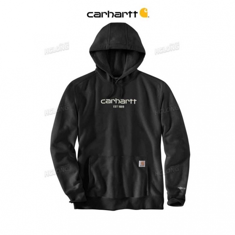 Carhartt Force Relaxed Fit Lätta Logo Tryck Sweatshirt Svarta | SE0000487