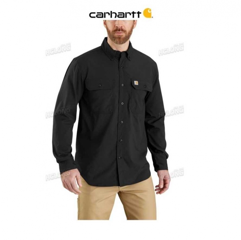 Carhartt Force Relaxed Fit Lätta Long- Sleeve Shirt Svarta | SE0001206