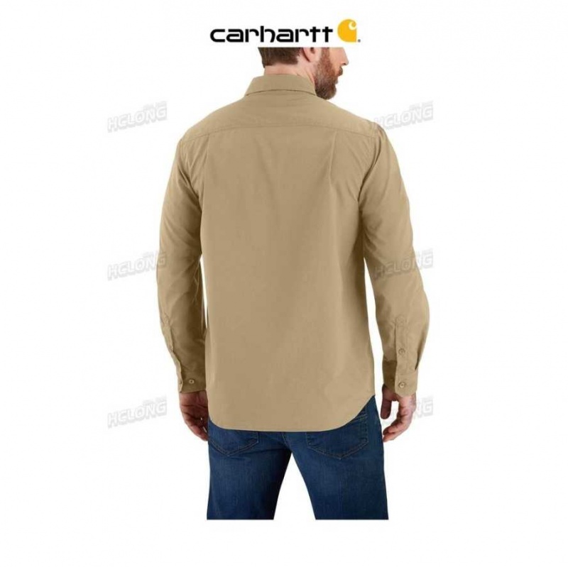 Carhartt Force Relaxed Fit Lätta Long- Sleeve Shirt Mörkkhaki | SE0001207