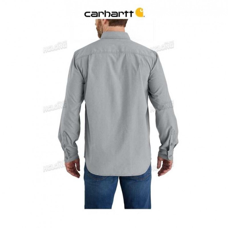 Carhartt Force Relaxed Fit Lätta Long- Sleeve Shirt Steel | SE0001208