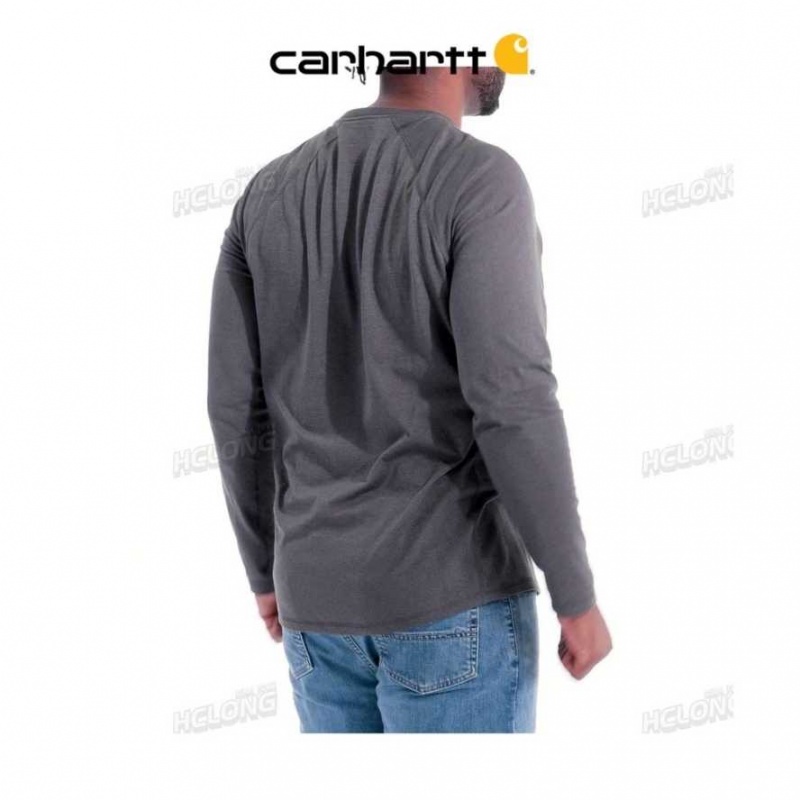 Carhartt Force Relaxed Fit Midweight Long-Sleeve Pocket T-Shirt Marinblå | SE0001191