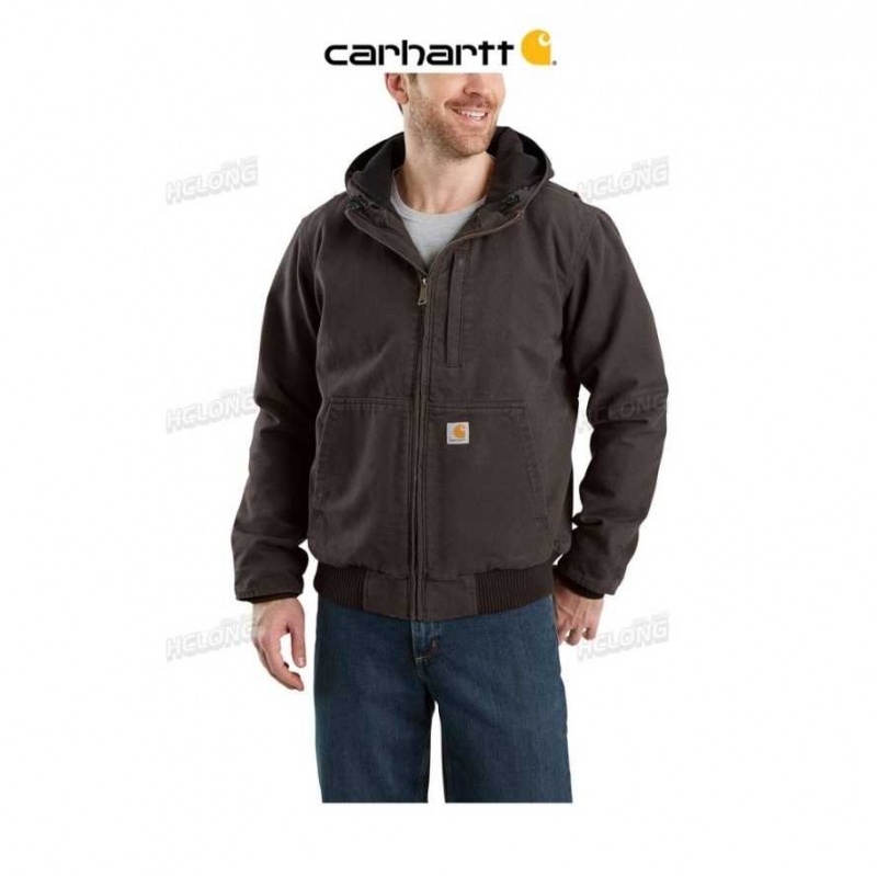 Carhartt Full Swing Loose Fit Washed Duck Fleece-Fodrade Active Jac Mörkbruna | SE0000124