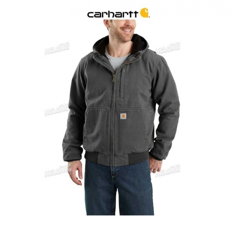 Carhartt Full Swing Loose Fit Washed Duck Fleece-Fodrade Active Jac Gravel | SE0000127