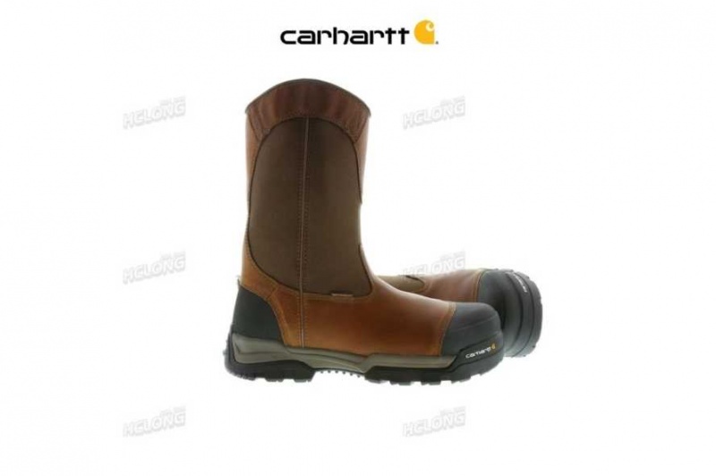 Carhartt Ground Force 10-Inch Composite Tå Wellington Boot PEANUT OIL TAN LEATHER | SE0002046