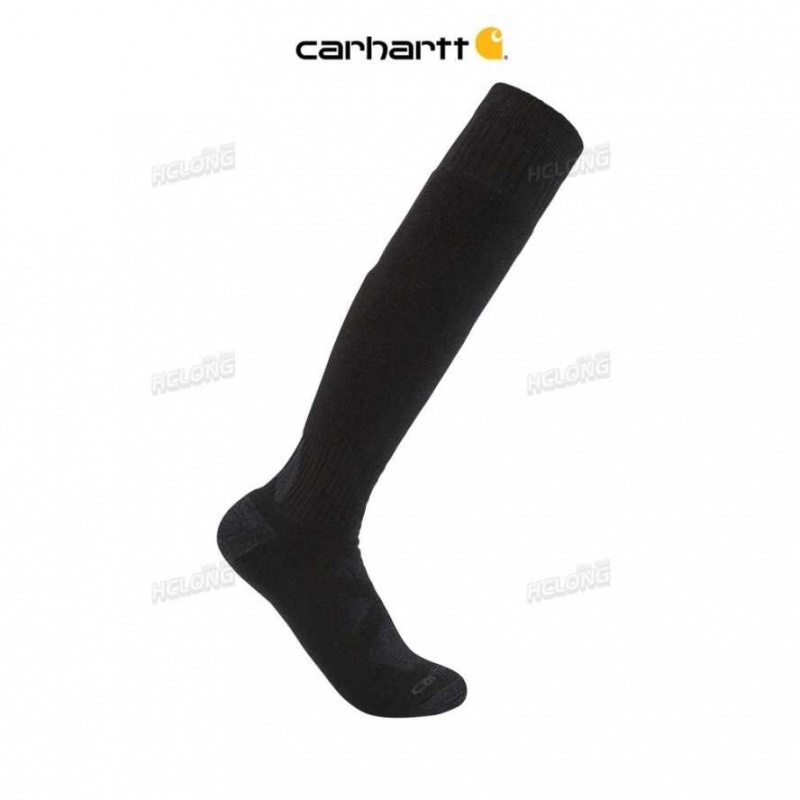 Carhartt Heavyweight Merino Ull Blend Over-The-Calf Sock Svarta | SE0002776