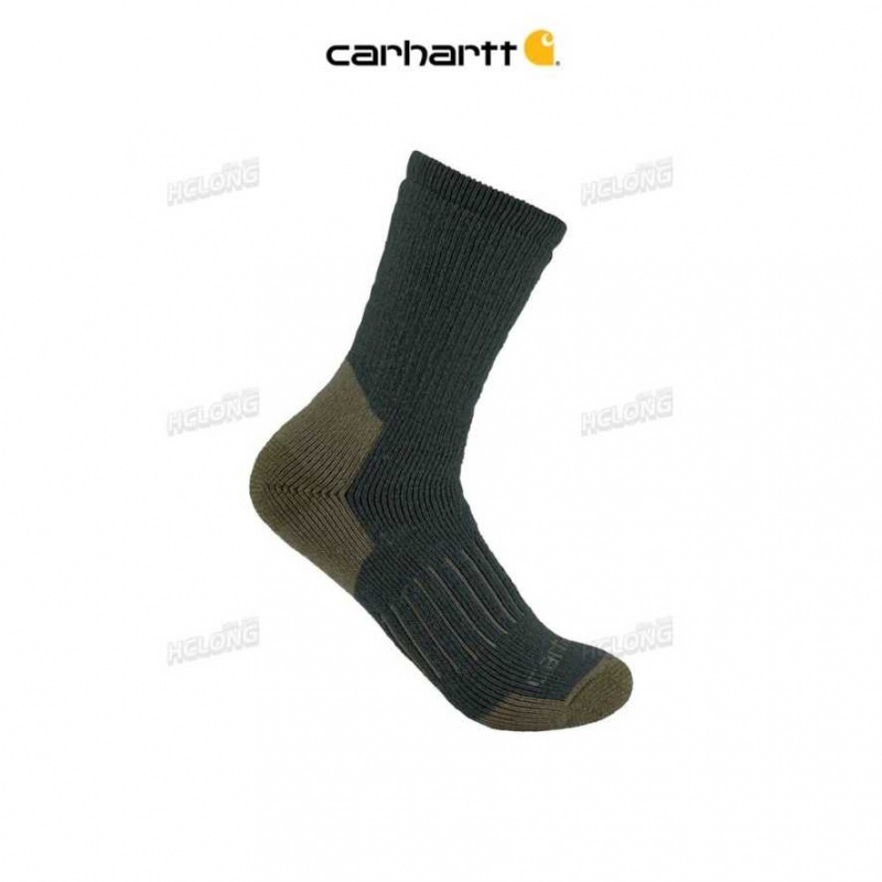 Carhartt Heavyweight Syntetiskt-Ull Blend Crew Sock Carbon Heather | SE0002711