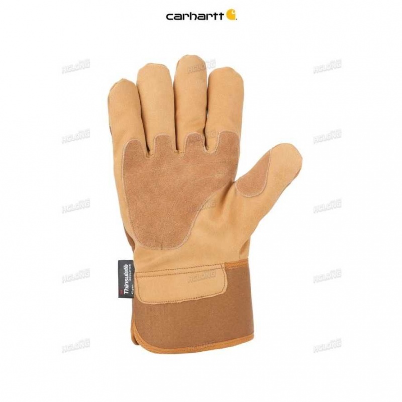 Carhartt Insulated Grain Läder Säkerhets Cuff Arbets Glove Bruna | SE0002481