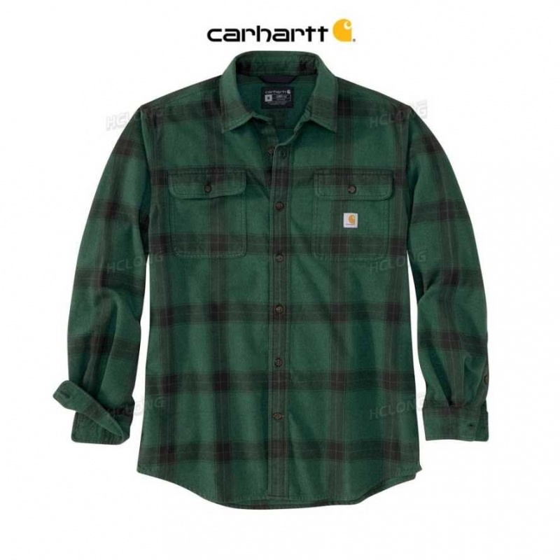 Carhartt Loose Fit Heavyweight Flannel Long-Sleeve Plaid Shirt North Woods | SE0001230