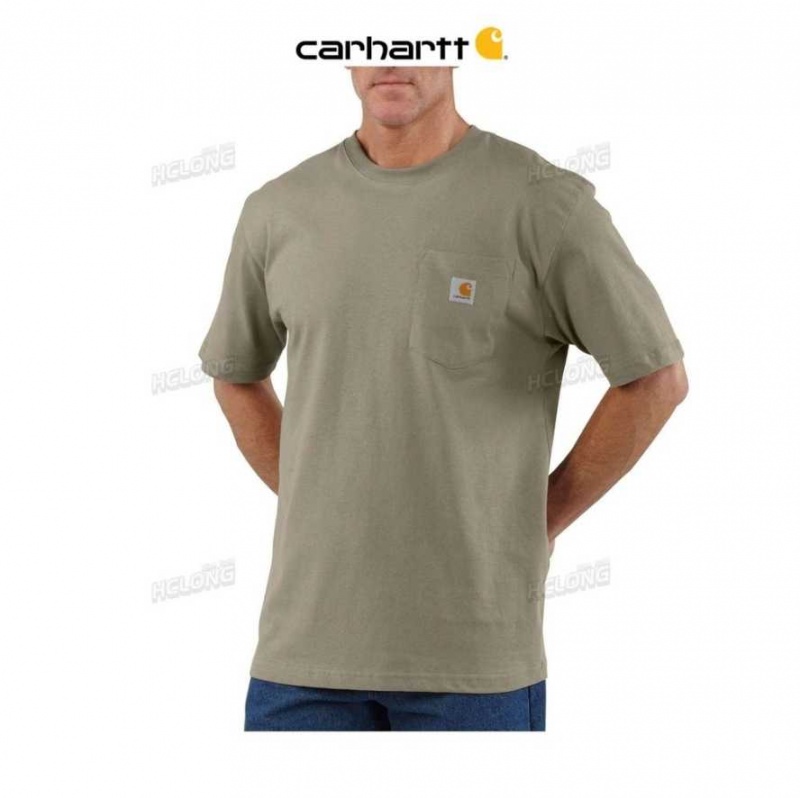 Carhartt Loose Fit Heavyweight Korta-Sleeve Pocket T-Shirt Desert | SE0001304