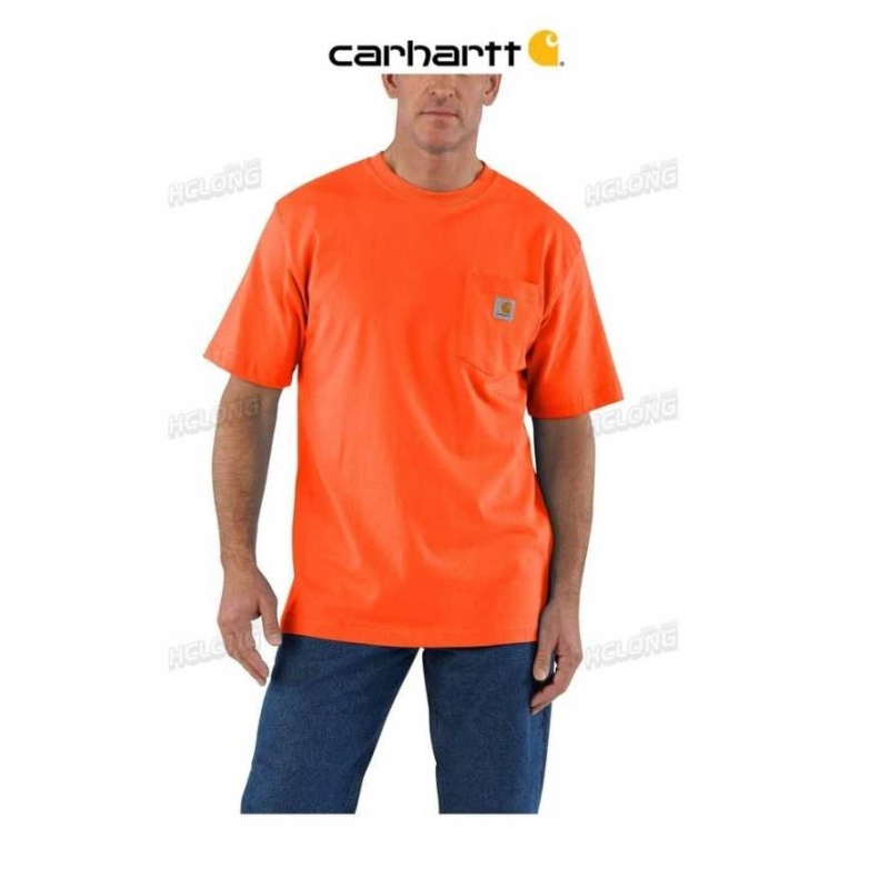 Carhartt Loose Fit Heavyweight Korta-Sleeve Pocket T-Shirt Orange | SE0001311