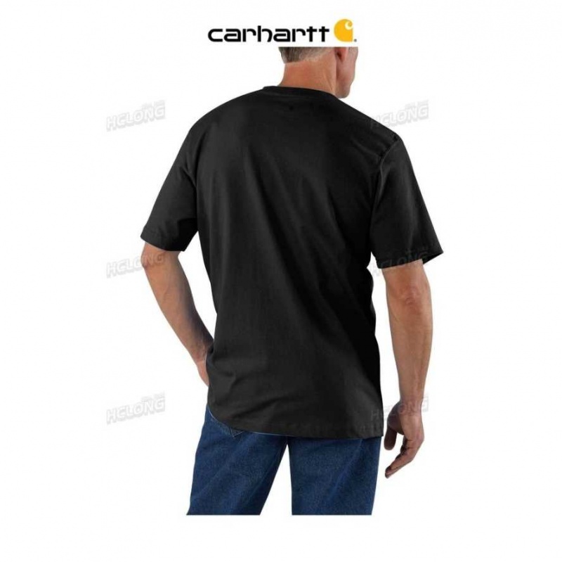 Carhartt Loose Fit Heavyweight Korta-Sleeve Pocket T-Shirt Svarta | SE0001319