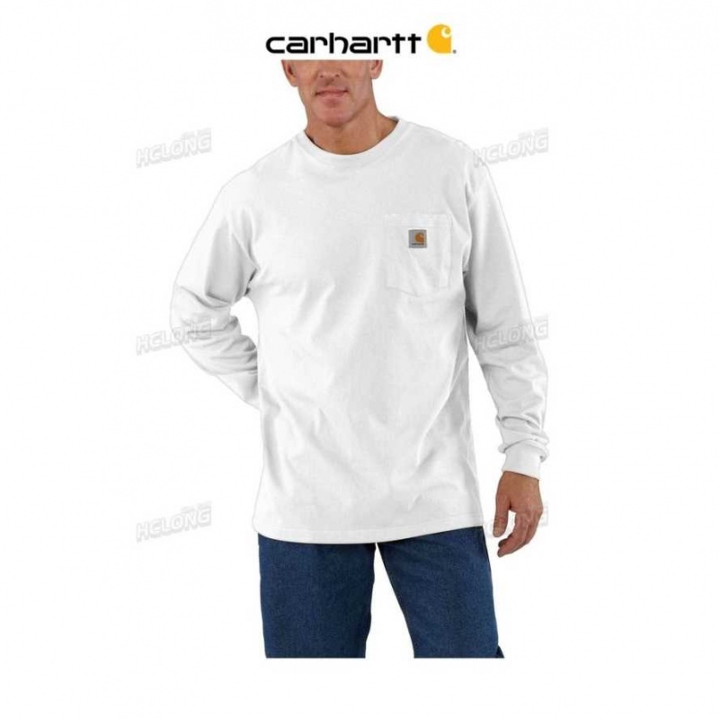 Carhartt Loose Fit Heavyweight Long-Sleeve Pocket T-Shirt Vita | SE0001250