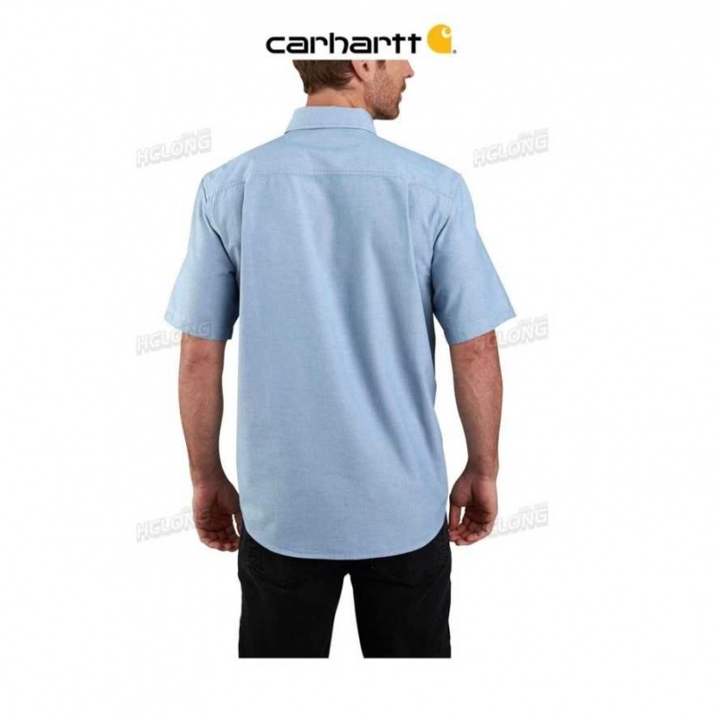 Carhartt Loose Fit Midweight Chambray Korta-Sleeve Shirt Blå | SE0001157