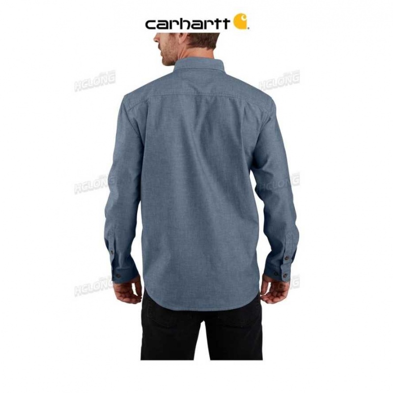 Carhartt Loose Fit Midweight Chambray Long-Sleeve Shirt Blå | SE0001151