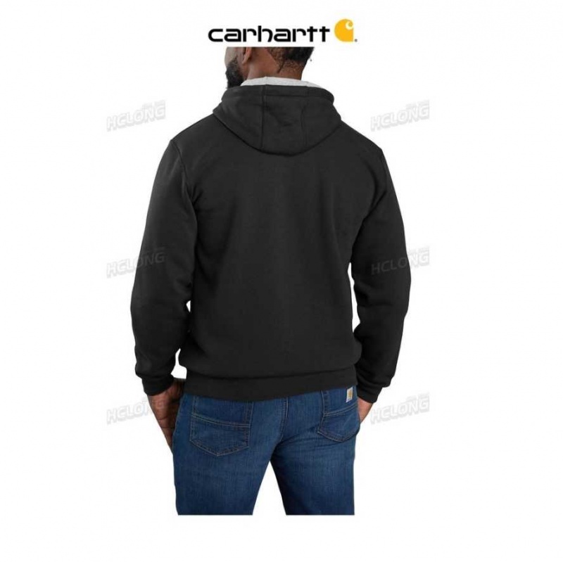 Carhartt Loose Fit Midweight Felt Logo Tryck Sweatshirt Svarta | SE0000475