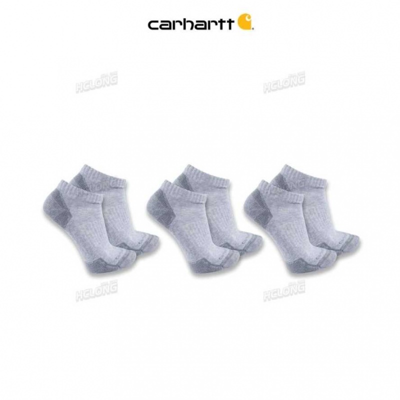 Carhartt Midweight Bomull Blend Low Cut Sock 3-Pack Gray | SE0002758