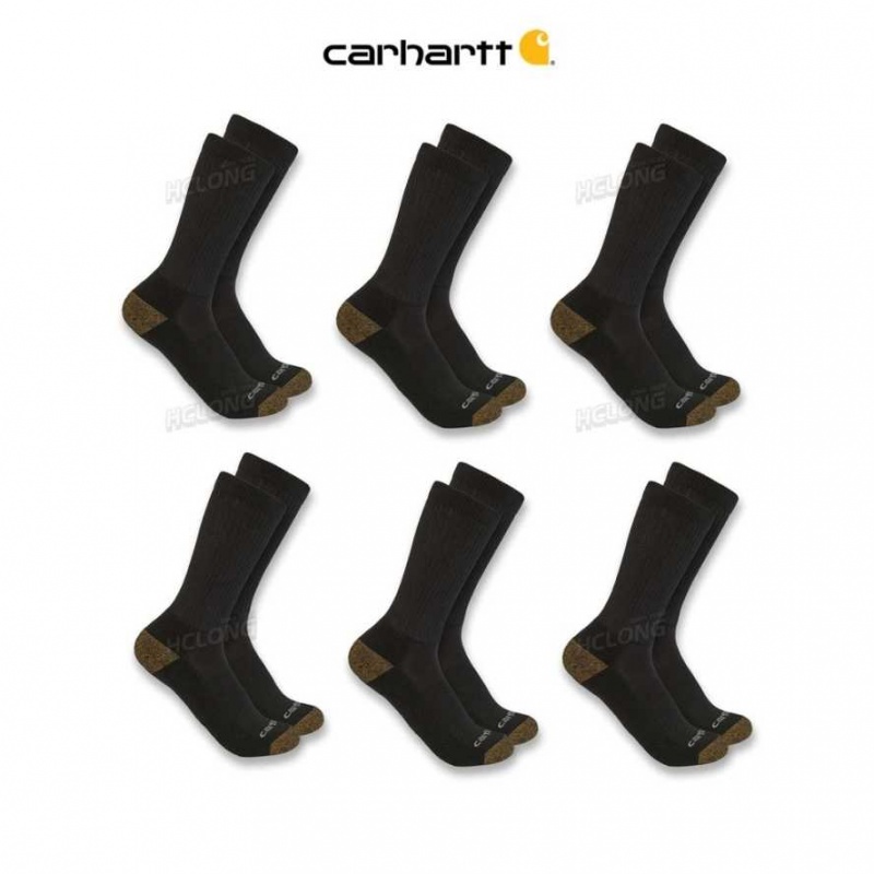 Carhartt Midweight Crew Sock 6-Pack Svarta | SE0002695