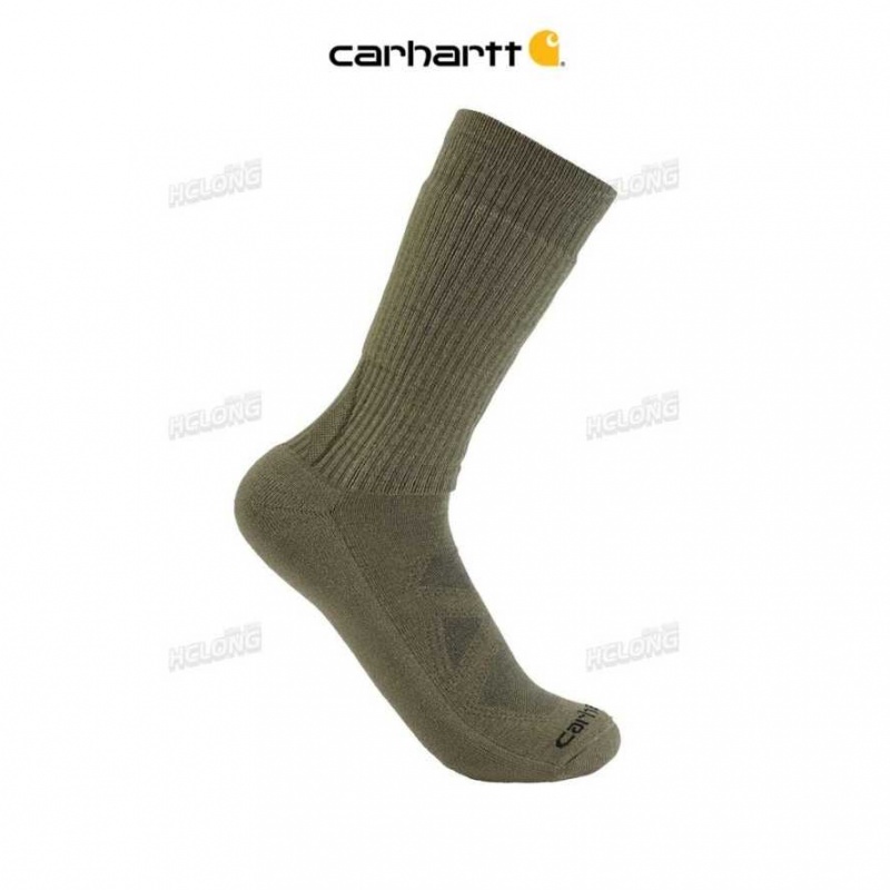 Carhartt Midweight Merino Ull Blend Uniform Crew Sock Gröna | SE0002747