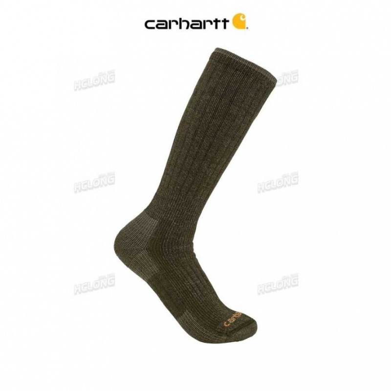 Carhartt Midweight Syntetiskt-Ull Blend Boot Sock Olivgröna | SE0002684