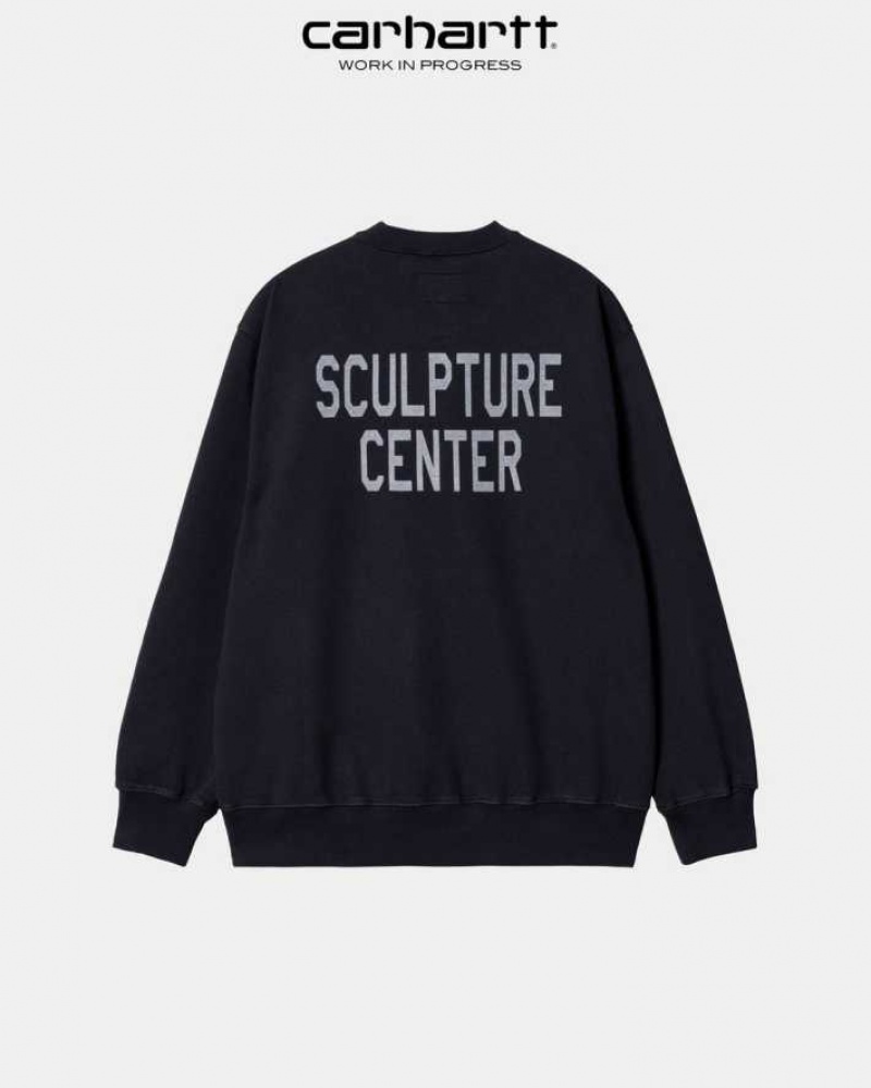 Carhartt New Balance x Carhartt WIP Sculpture Center Sweatshirt Mörkmarinblå | SE0000363