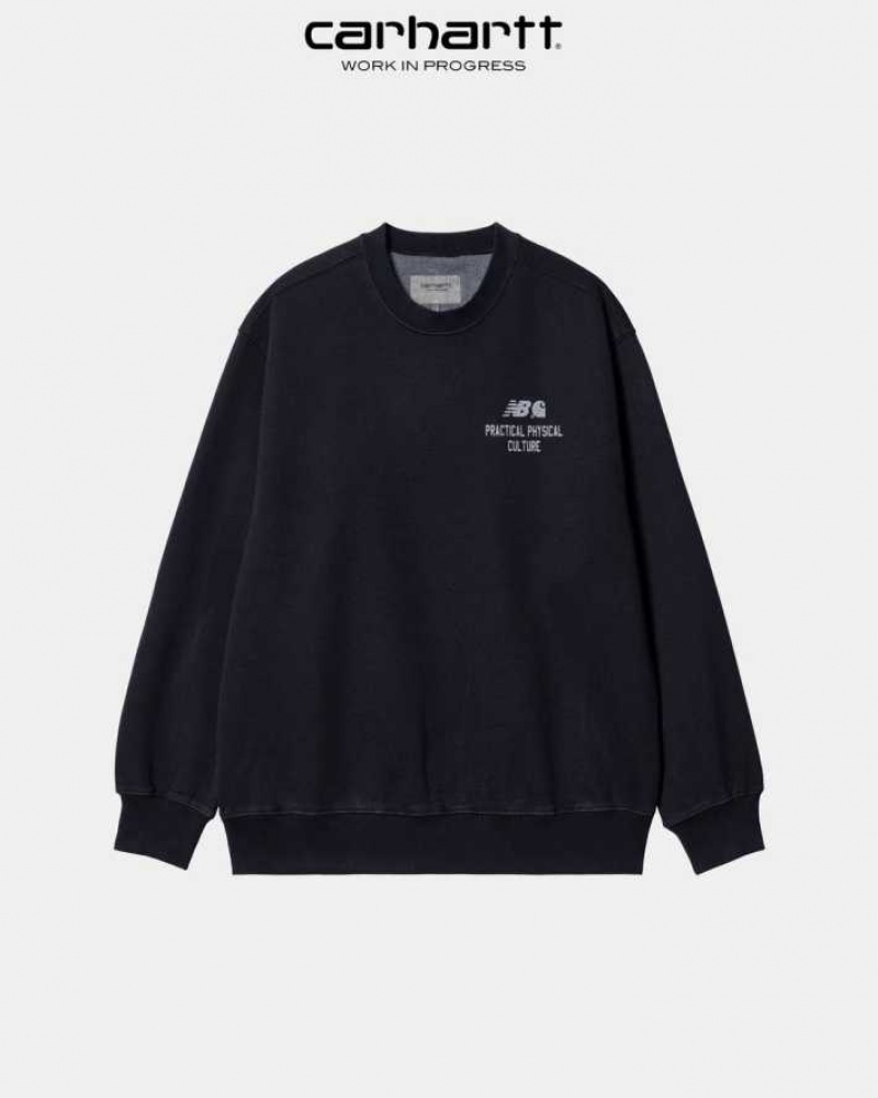 Carhartt New Balance x Carhartt WIP Sculpture Center Sweatshirt Mörkmarinblå | SE0000363