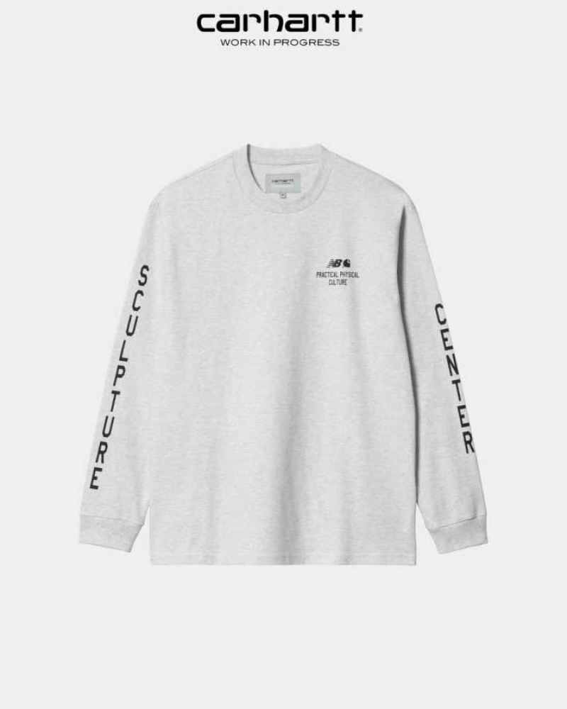 Carhartt New Balance x Carhartt WIP Sculpture Center Long Sleeve T-Shirt Mörkmarinblå | SE0000994