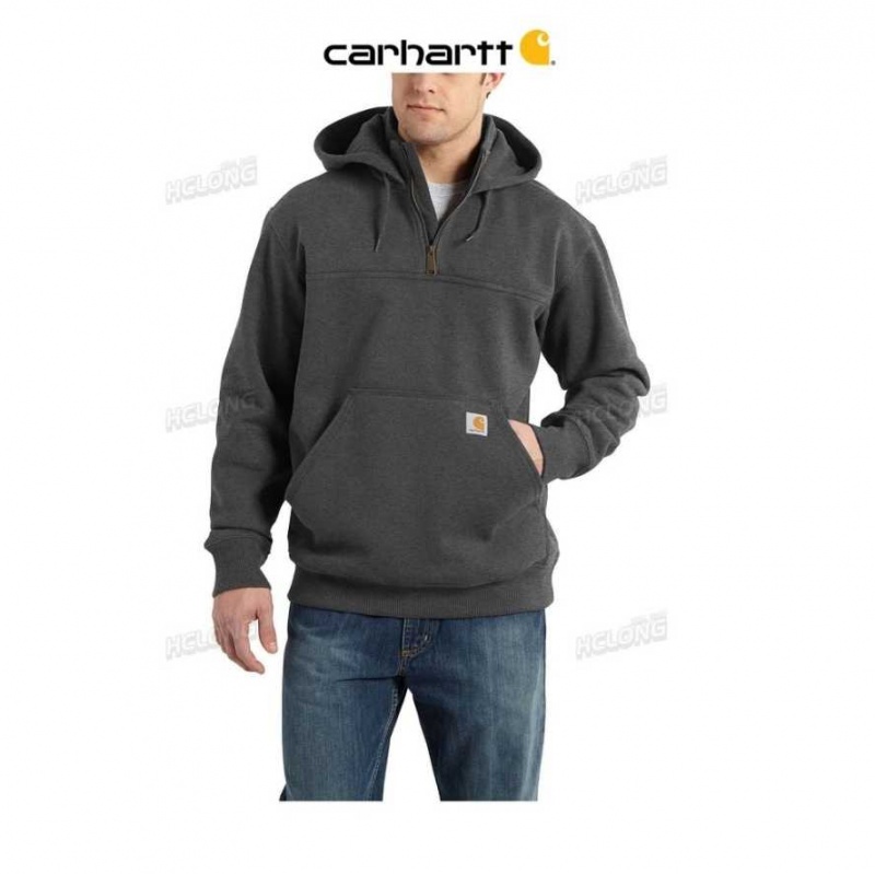 Carhartt Rain Defender Loose Fit Heavyweight Quarter-Zip Sweatshirt Carbon Heather | SE0000397