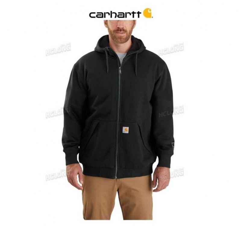 Carhartt Rain Defender Loose Fit Midweight Thermal-Fodrade Full-Zip Sweatshirt Svarta | SE0000430