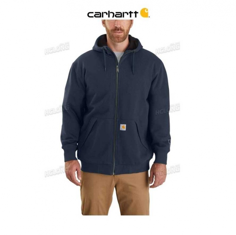 Carhartt Rain Defender Loose Fit Midweight Thermal-Fodrade Full-Zip Sweatshirt Marinblå | SE0000432