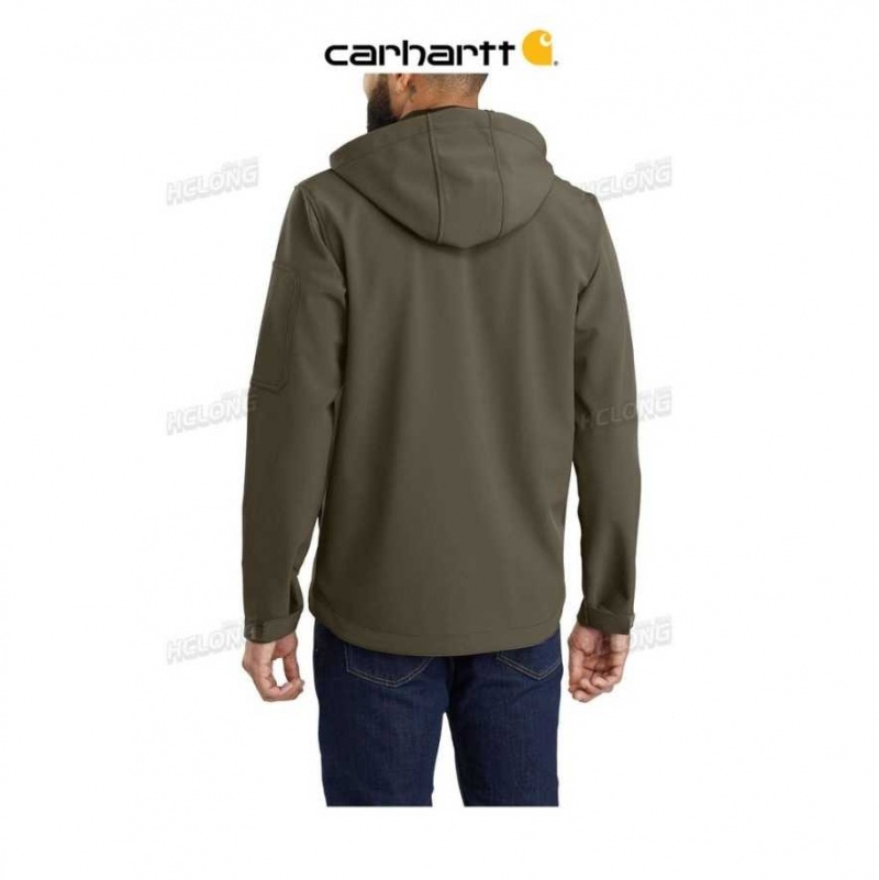 Carhartt Rain Defender Relaxed Fit Midweight Softshell Hooded Jacket Tarmac | SE0000140