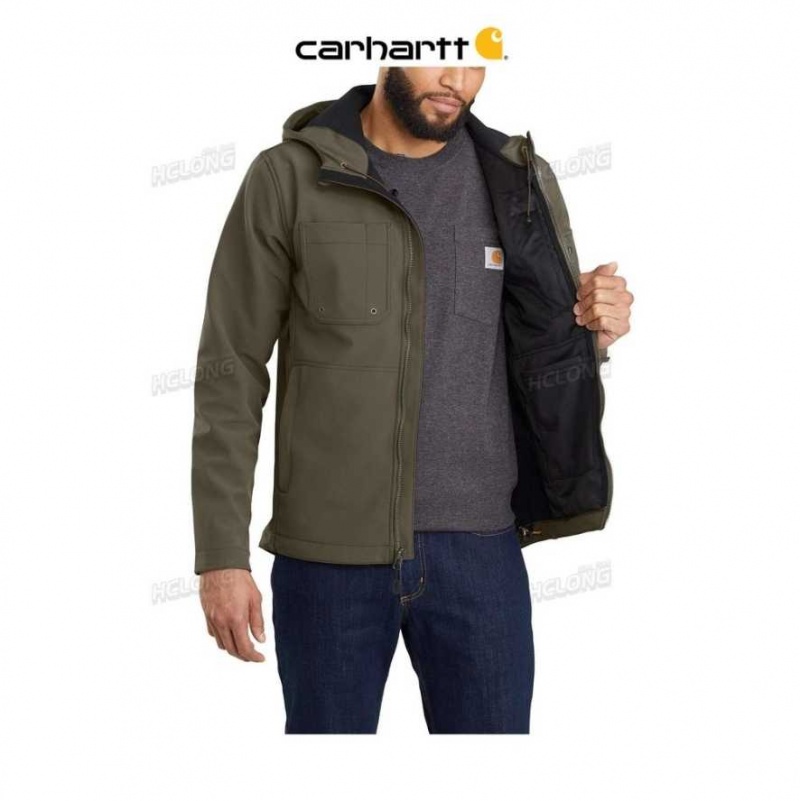 Carhartt Rain Defender Relaxed Fit Midweight Softshell Hooded Jacket Tarmac | SE0000140