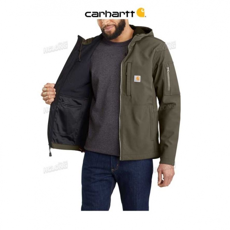 Carhartt Rain Defender Relaxed Fit Midweight Softshell Hooded Jacket Tarmac | SE0000140