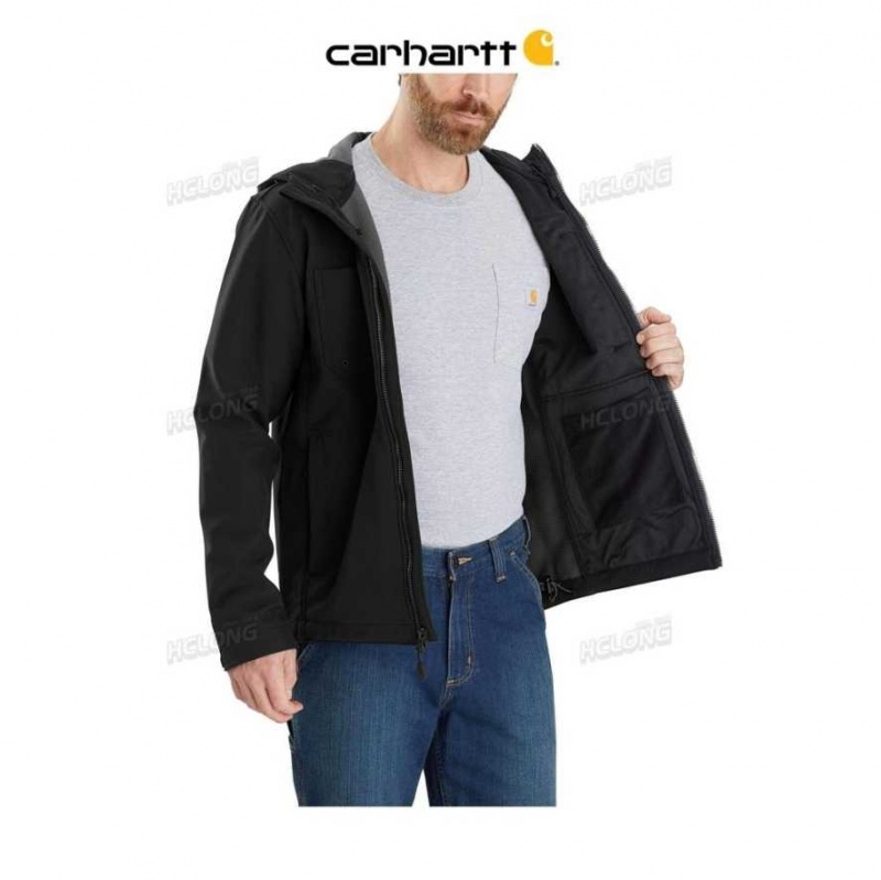 Carhartt Rain Defender Relaxed Fit Midweight Softshell Hooded Jacket Svarta | SE0000141