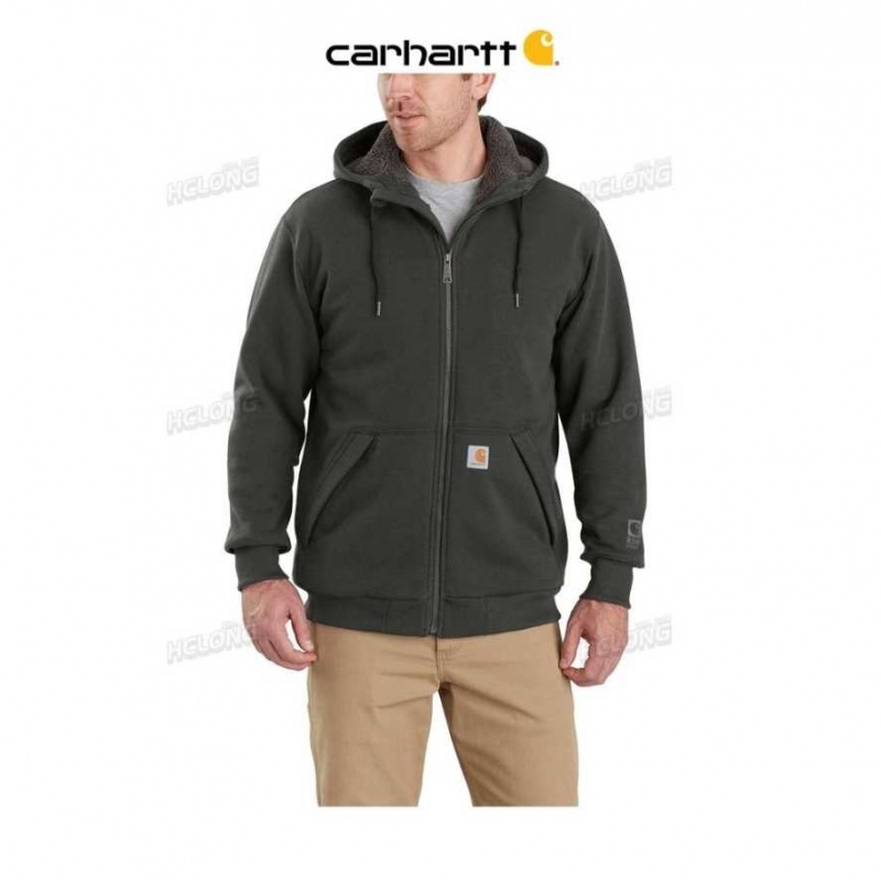 Carhartt Rain Defender Relaxed Fit Midweight Sherpa-Fodrade Full-Zip Sweatshirt Peat | SE0000423