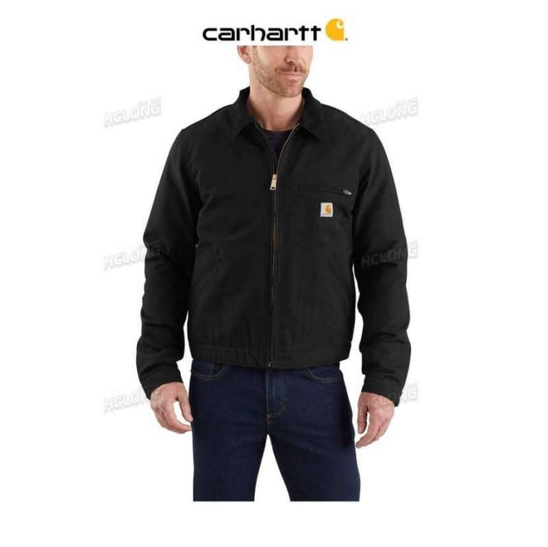 Carhartt Relaxed Fit Duck Blanket-Fodrade Detroit Jacket Svarta | SE0000139