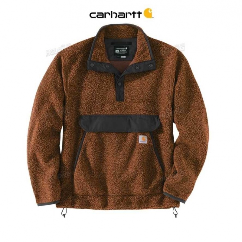 Carhartt Relaxed Fit Fleece Snap Front Jacket Svarta | SE0000180