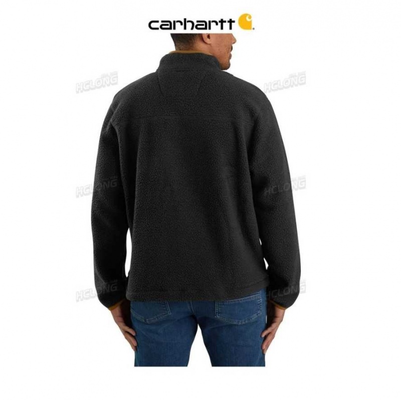 Carhartt Relaxed Fit Fleece Snap Front Jacket Svarta | SE0000185