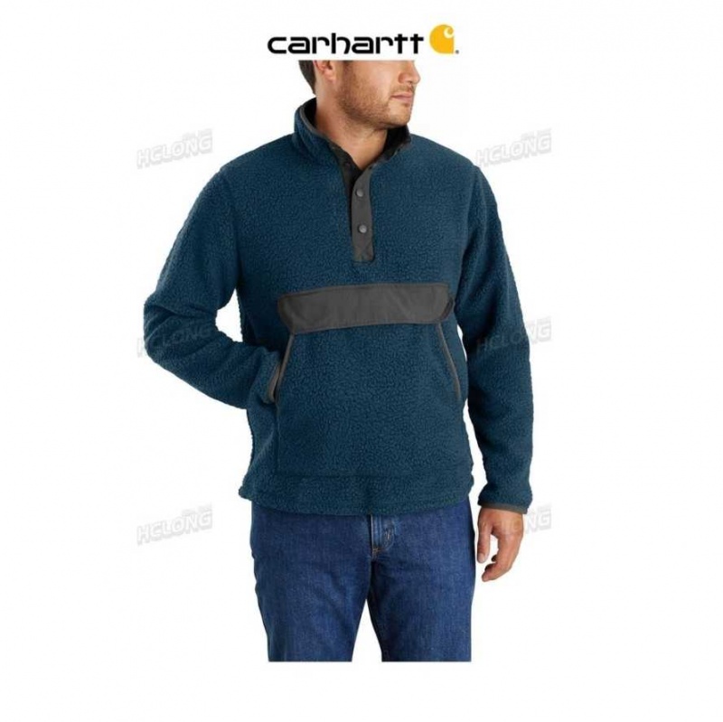 Carhartt Relaxed Fit Fleece Snap Front Jacket Blå | SE0000459