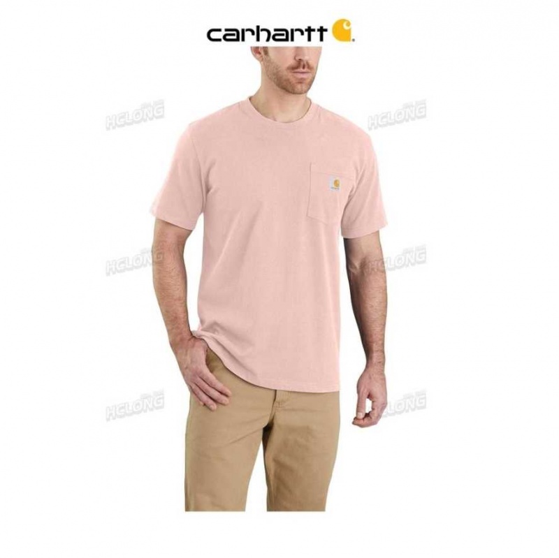 Carhartt Relaxed Fit Heavyweight Korta-Sleeve Pocket T-Shirt Rosa | SE0001111