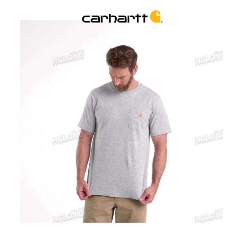 Carhartt Relaxed Fit Heavyweight Korta-Sleeve Pocket T-Shirt Vita | SE0001113