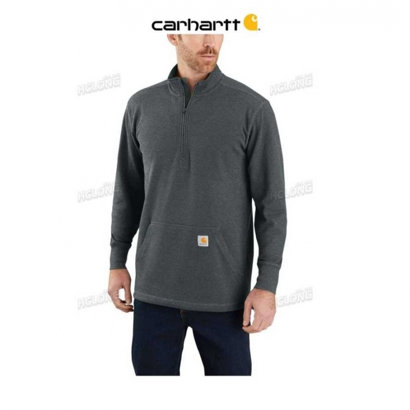 Carhartt Relaxed Fit Heavyweight Long-Sleeve 1 2 Zip Thermal Shirt Elm Heather | SE0001167