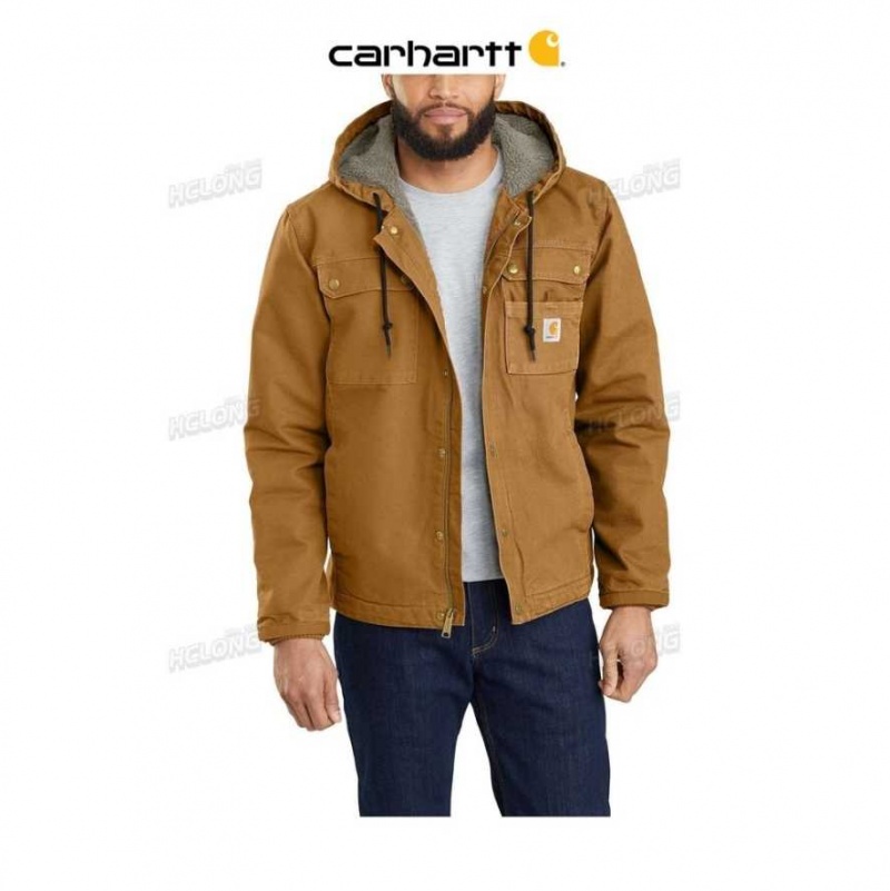 Carhartt Relaxed Fit Washed Duck Sherpa-Fodrade Utility Jacket Bruna | SE0000133