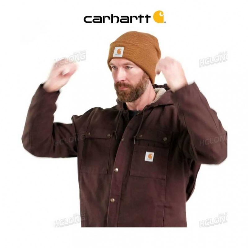 Carhartt Relaxed Fit Washed Duck Sherpa-Fodrade Utility Jacket Svarta | SE0000136