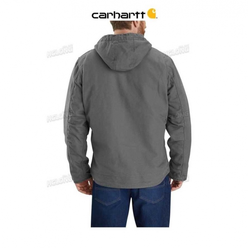 Carhartt Relaxed Fit Washed Duck Sherpa-Fodrade Jacket Gravel | SE0000166